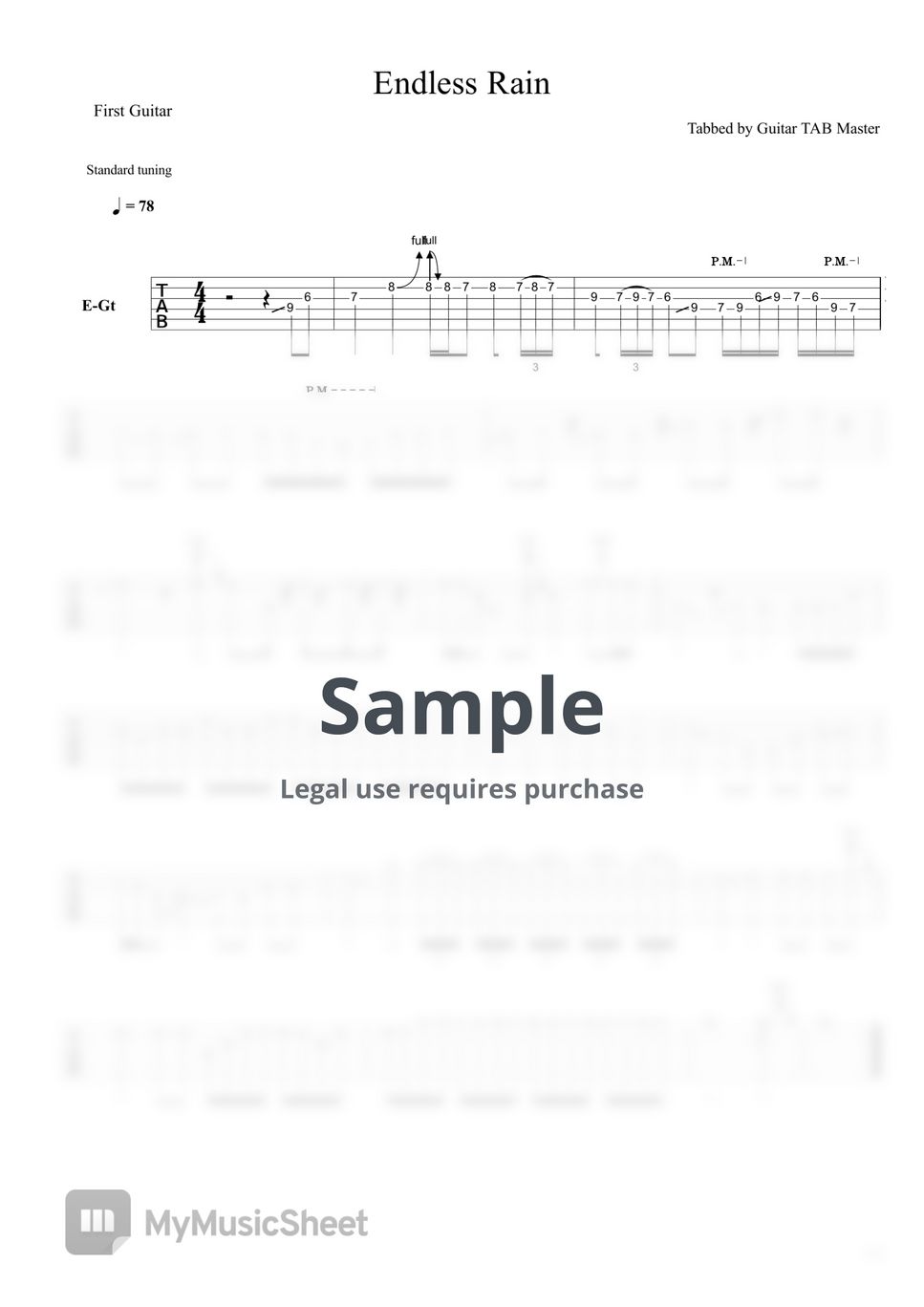 X JAPAN - ENDLESS RAIN by Guitar TAB Master