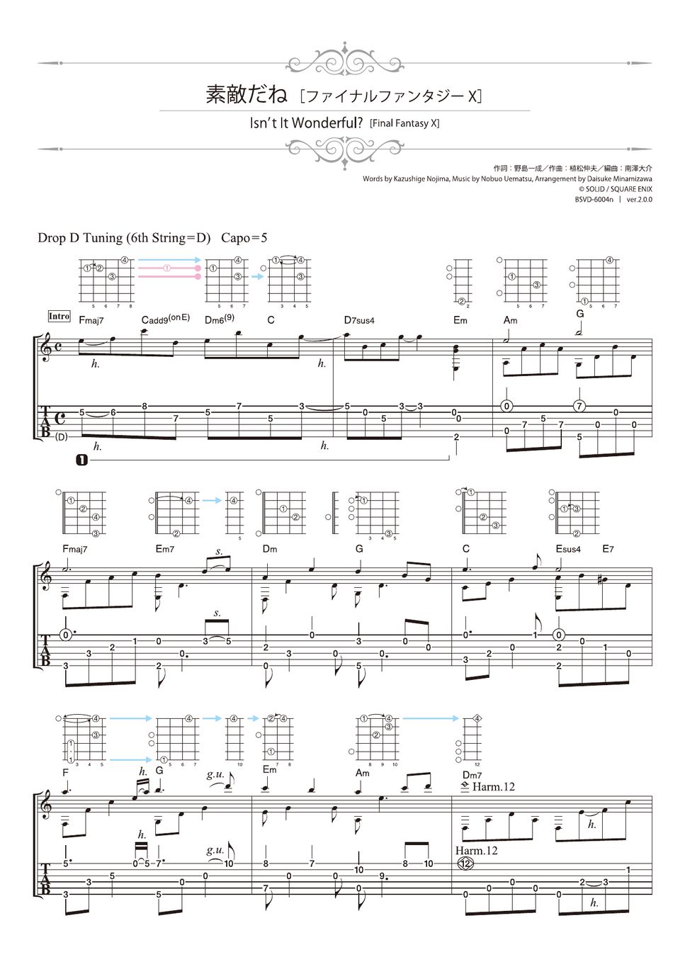 Final Fantasy X - SUTEKI DA NE [Isn&#x27;t It Wonderful?] (Solo Guitar) by Daisuke Minamizawa