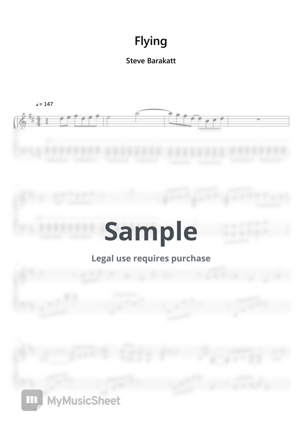 Steve Barakatt - Flying (Sheet Music, MIDI,) by sayu