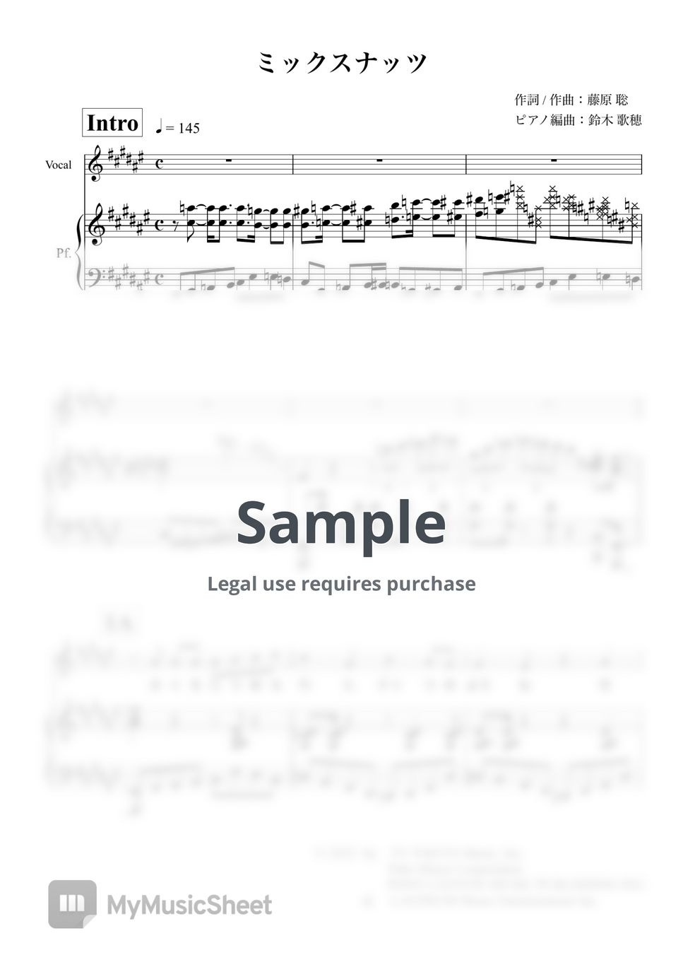 Official HIGE dandism Mixed Nuts (sing with the piano/『SPY×FAMILY