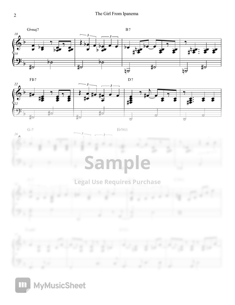 A.C Jobim - The Girl From Ipanema (Bossa Nova Jazz Piano Arrangement) by Koala Piano