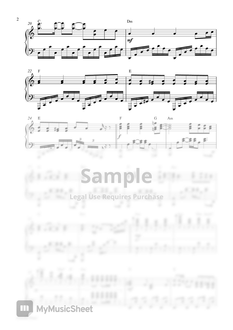 Lady Gaga - Bloody Mary (Piano Sheet) by Pianella Piano
