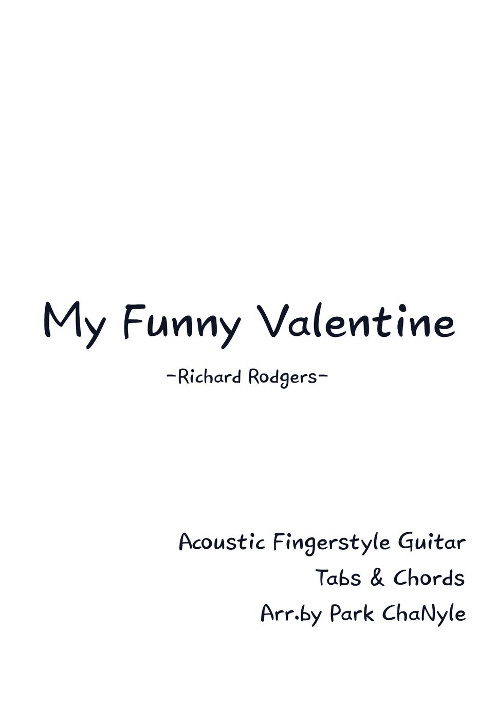 Richard Rodgers - My Funny Valentine (Jazz Fingerstyle Guitar /Jazz Chord Melody) by Park ChaNyle