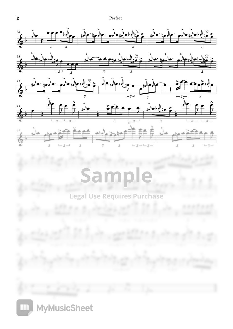 Perfect - Ed sheeran - Sax Tenor Sheet music for Saxophone tenor (Solo)