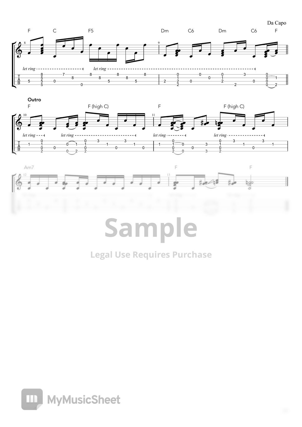 fleetwood-mac-never-going-back-again-tab-1staff-by-4stringboy
