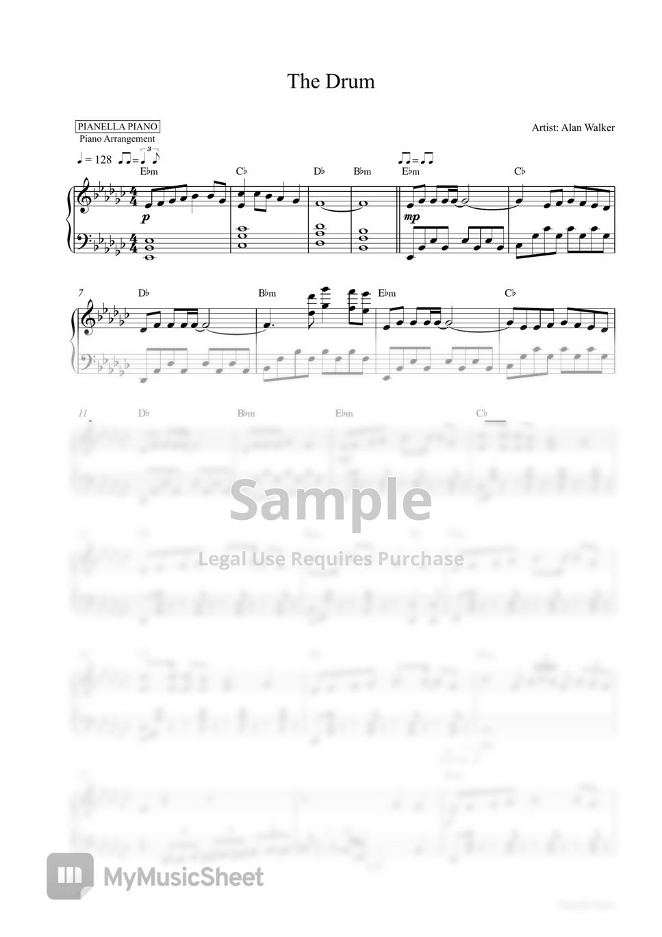 Alan Walker - The Drum (Piano Sheet) by Pianella Piano