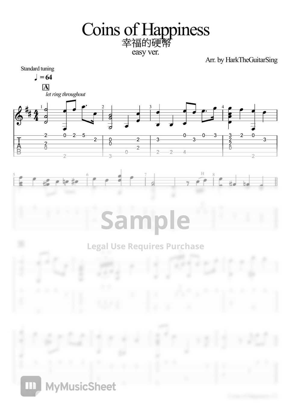 菅野祐悟- Coins of Happiness easy ver. 幸福的硬幣幸福の硬貨簡易版| Fingerstyle (Movie  『マチネの終わりに』 電影『日間演奏會散場時』『At The End of The Matinee』) 原声吉他