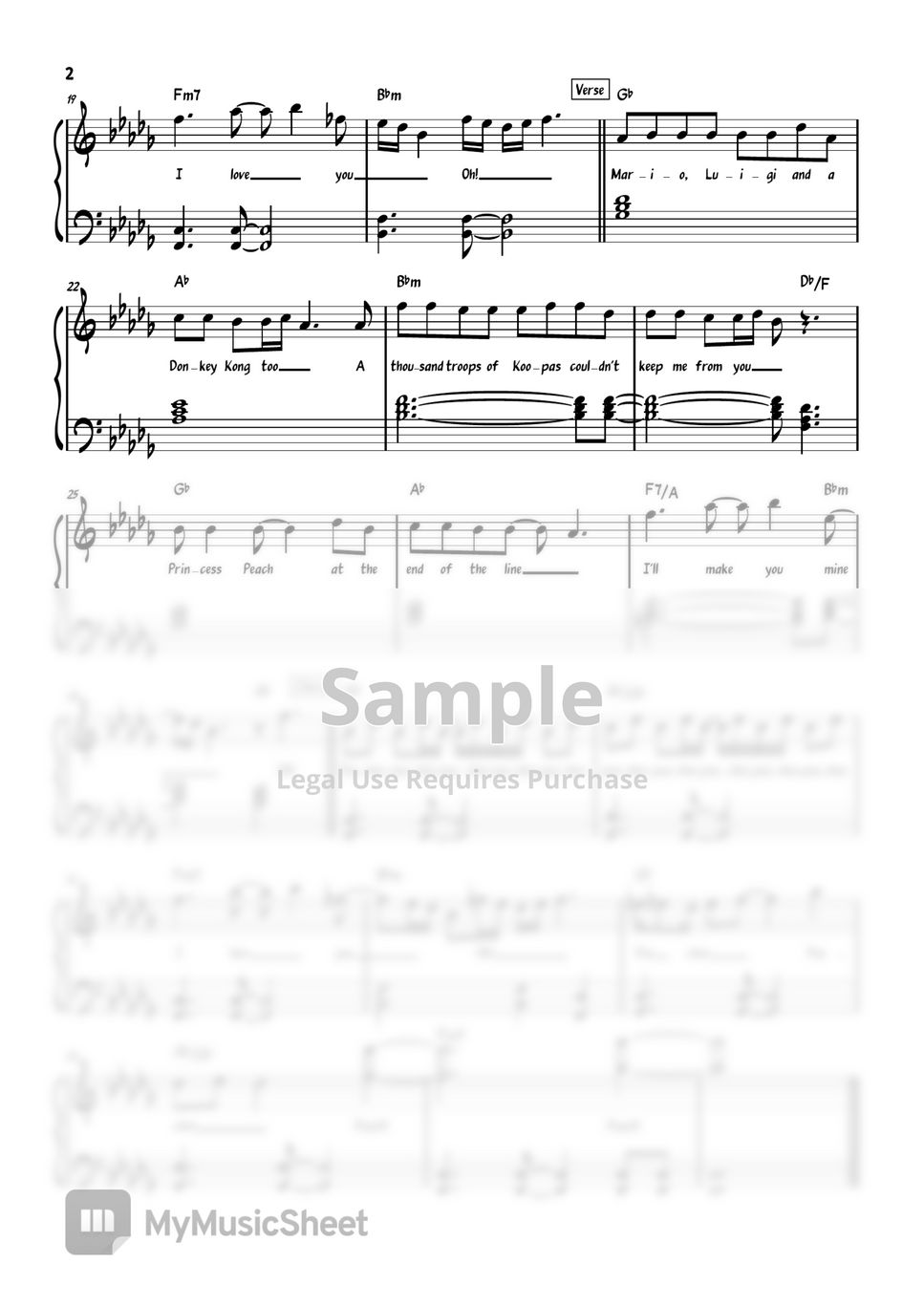 Peaches-Partitura-Piano-SUPER MARIO BROS-PDF-Peaches-Partitura