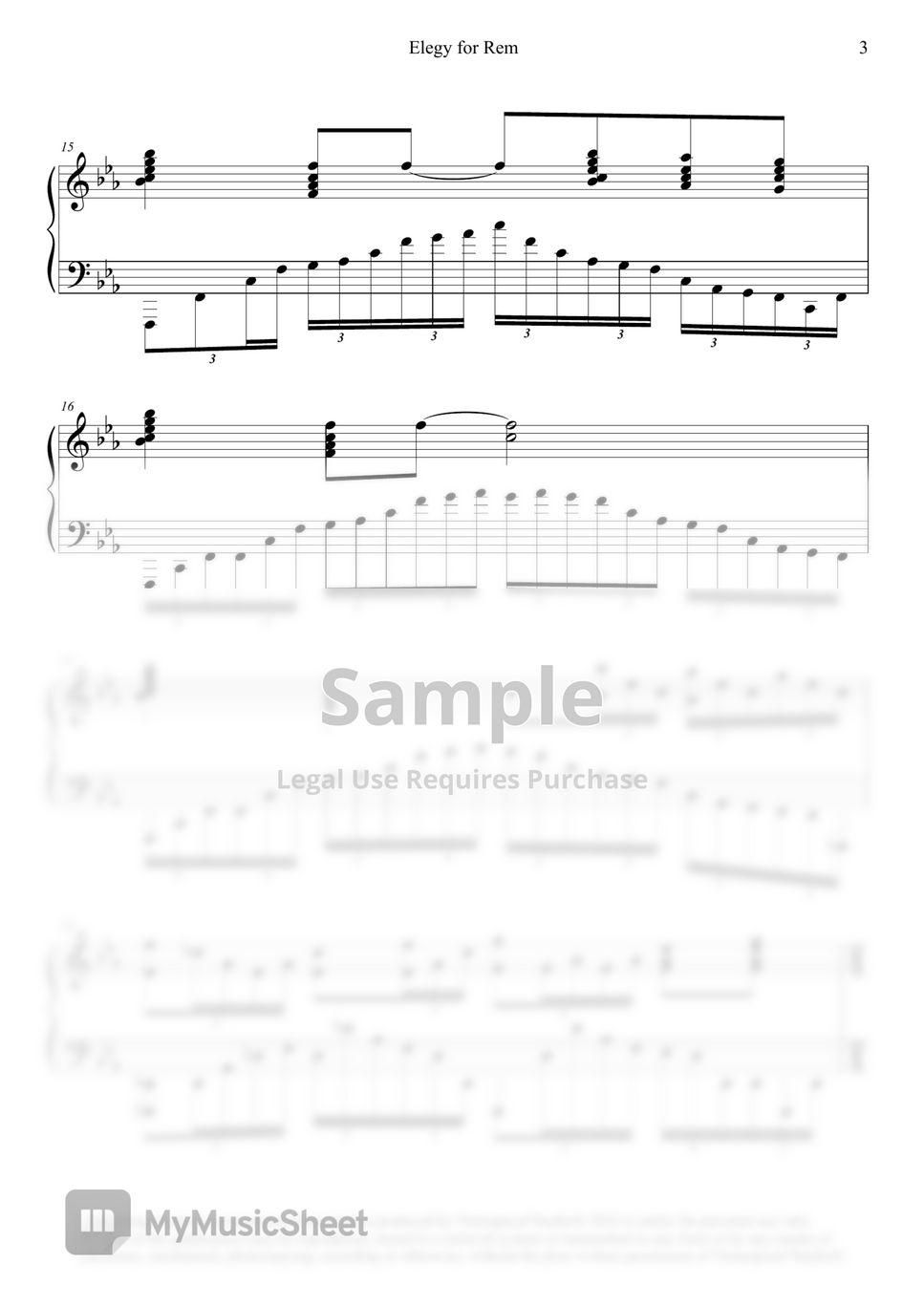 Re: Zero | Re:ゼロから始める異世界生活 | Re: Zero Kara Hajimeru Isekai Seikatsu | Ep. 15 OST Credit Song - Elegy for Rem (Solo Piano) by Jackie Chua