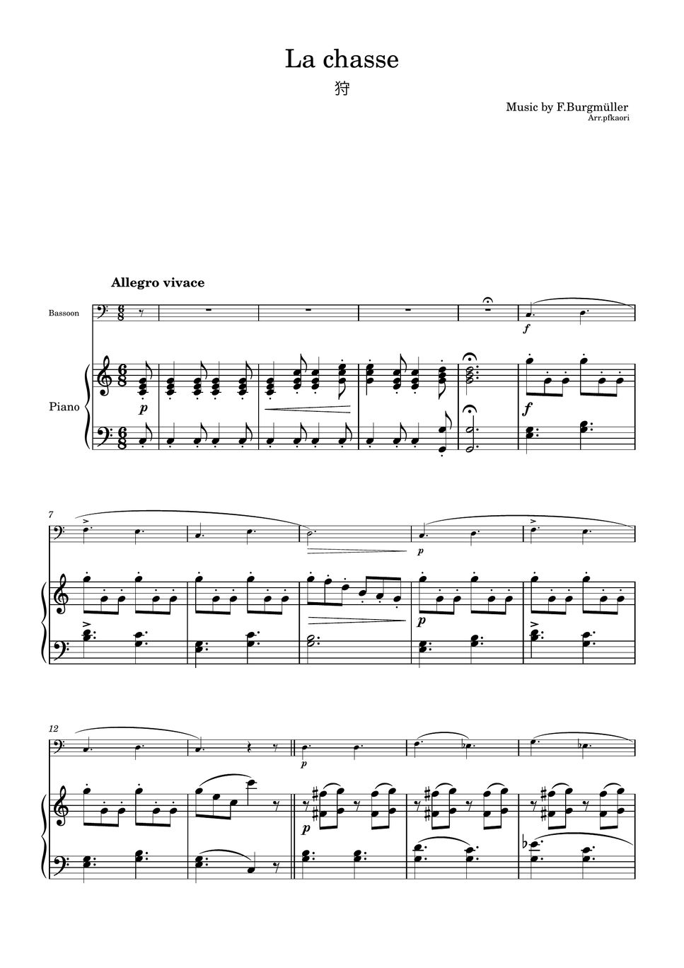 ブルグミュラー - 狩 (ファゴット&ピアノ) by pfkaori