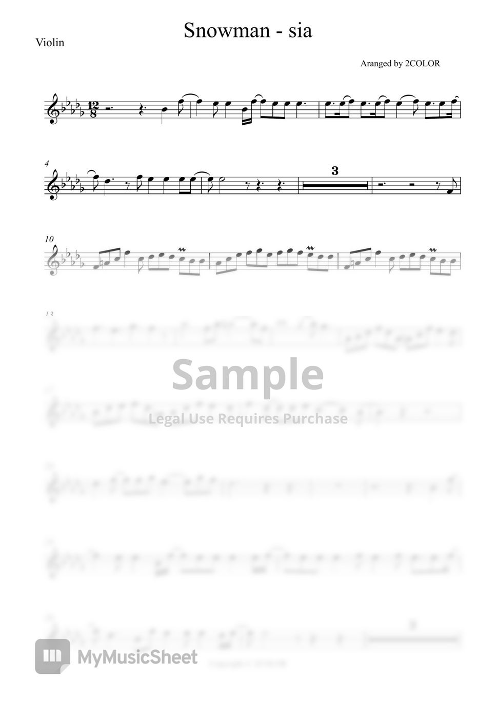 Sia - Snowman by 2COLOR flute, violin