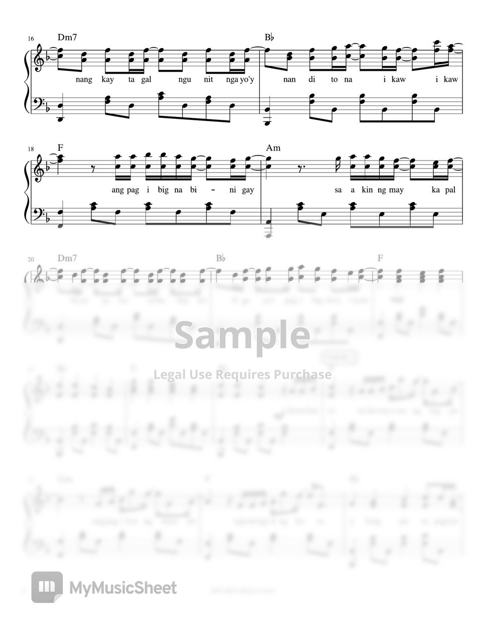 Yeng Constantino - Ikaw (piano sheet music) by Mel's Music Corner