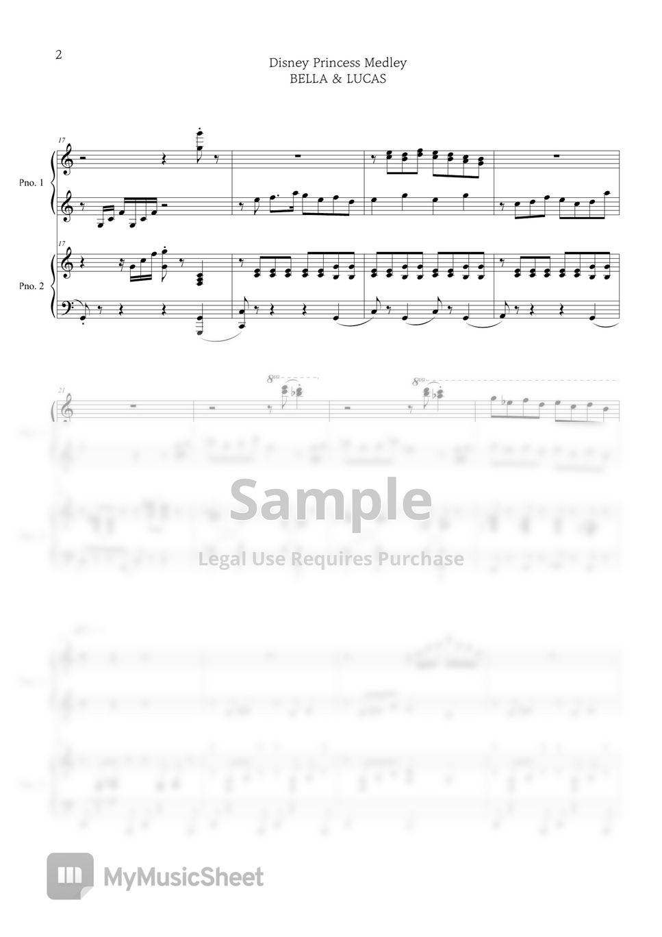 Princess Medley (4hands piano) - Disney by BELLA&LUCAS