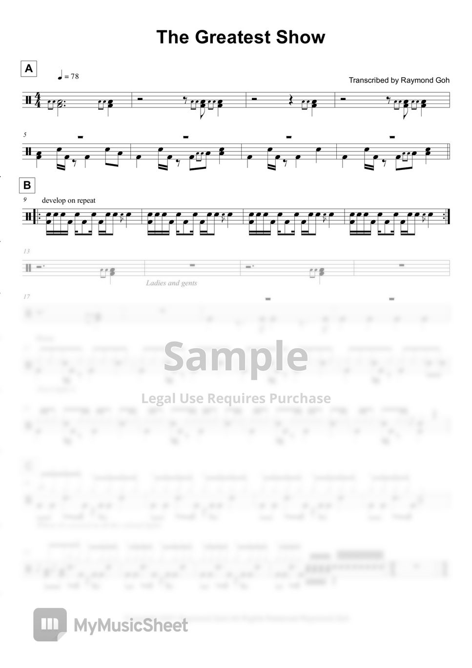 The greatest showman the greatest show sheets by raymond goh