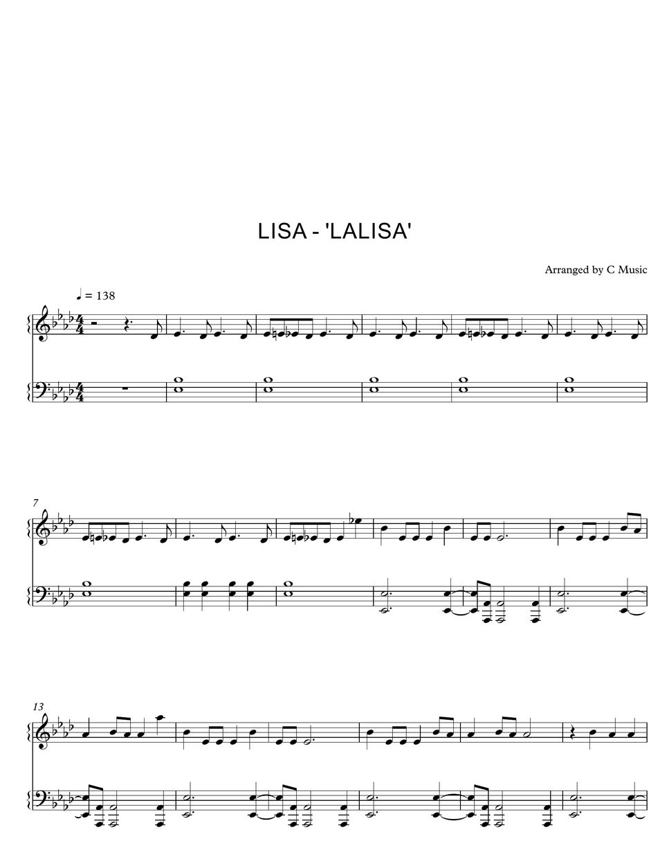 Lisa blackpink lalisa sheet by c music