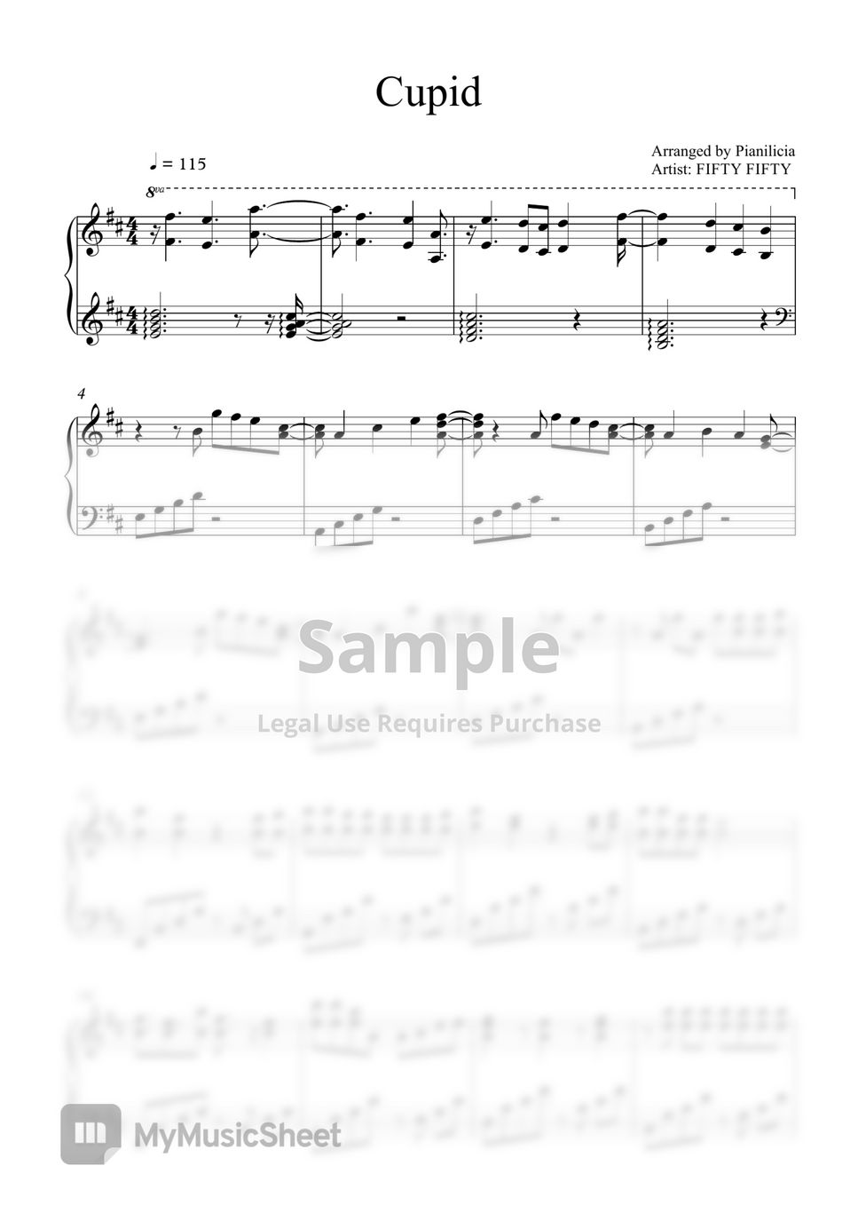 Cupid – Fifty Fifty Sheet music for Piano (Solo)