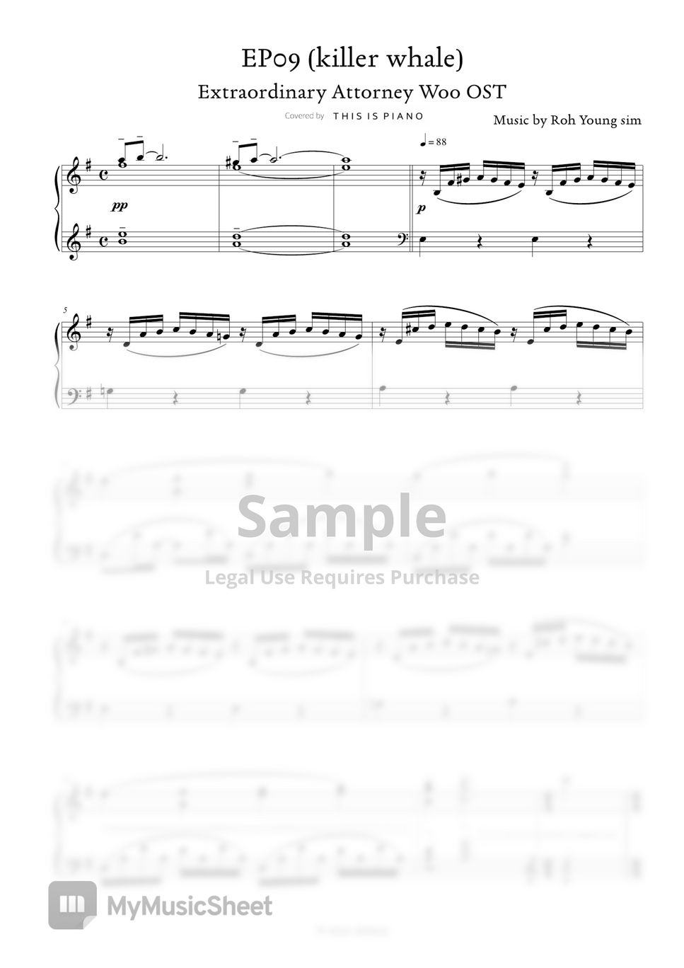 Extraordinary Attorney Woo - EP09 (killer whale) Sheets by THIS IS PIANO