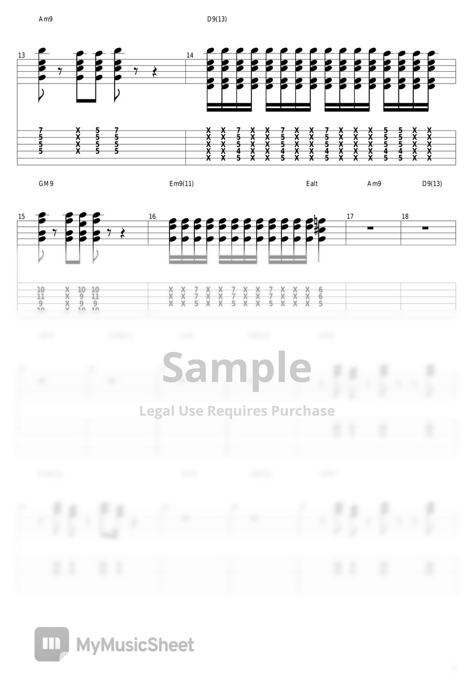 HYBS Go Higher Tab + 1pentagramma by guitar cover with tab