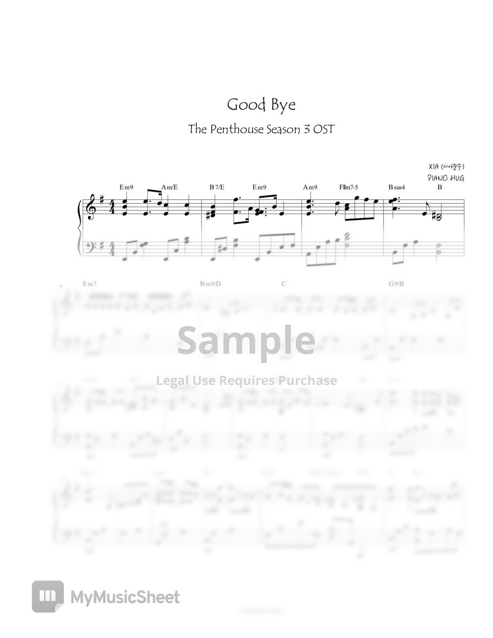 XIA - Good Bye (The Penthouse Season 3 OST) by Piano Hug