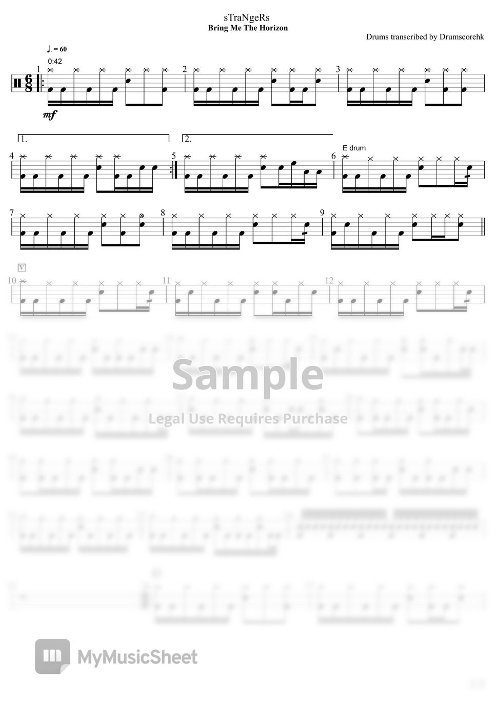 Bring Me The Horizon - Doomed - Sheet Music For Drums