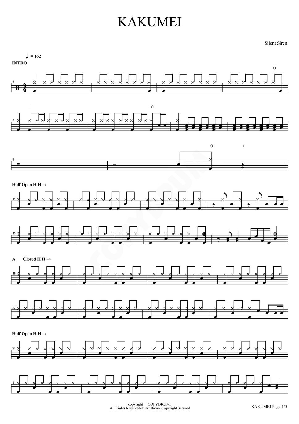 Silent Siren - KAKUMEI Sheet by COPYDRUM