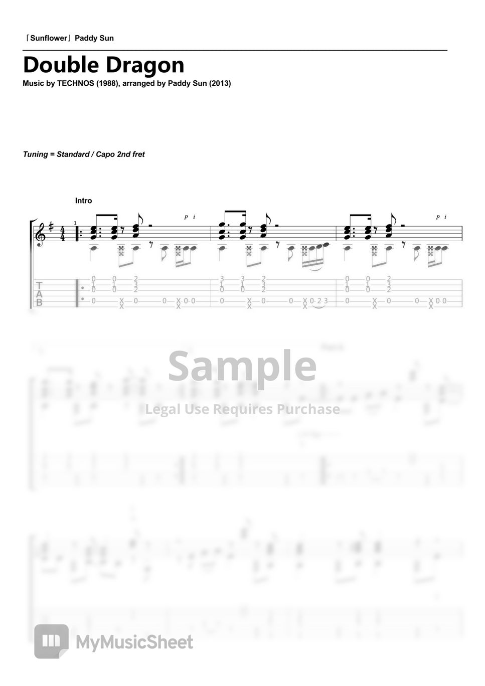 NES Game Music - Double Dragon (Fingerstyle Guitar) Arr. by Paddy Sun by Paddy Sun