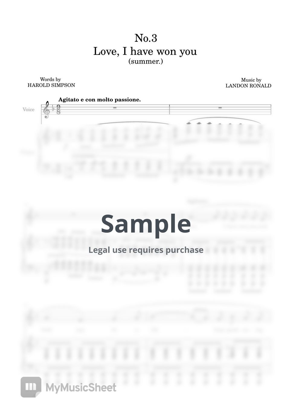 Landon Ronald - Love, i have won you - F Major (A Cycle of life, No.3 ...