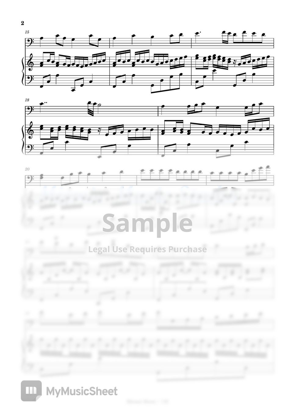 Pachelbel - 卡農 Canon (我的野蠻女友改編版) Cello+Piano Sheets 大提琴&鋼琴伴奏譜 (合奏) by Miemie Music Studio