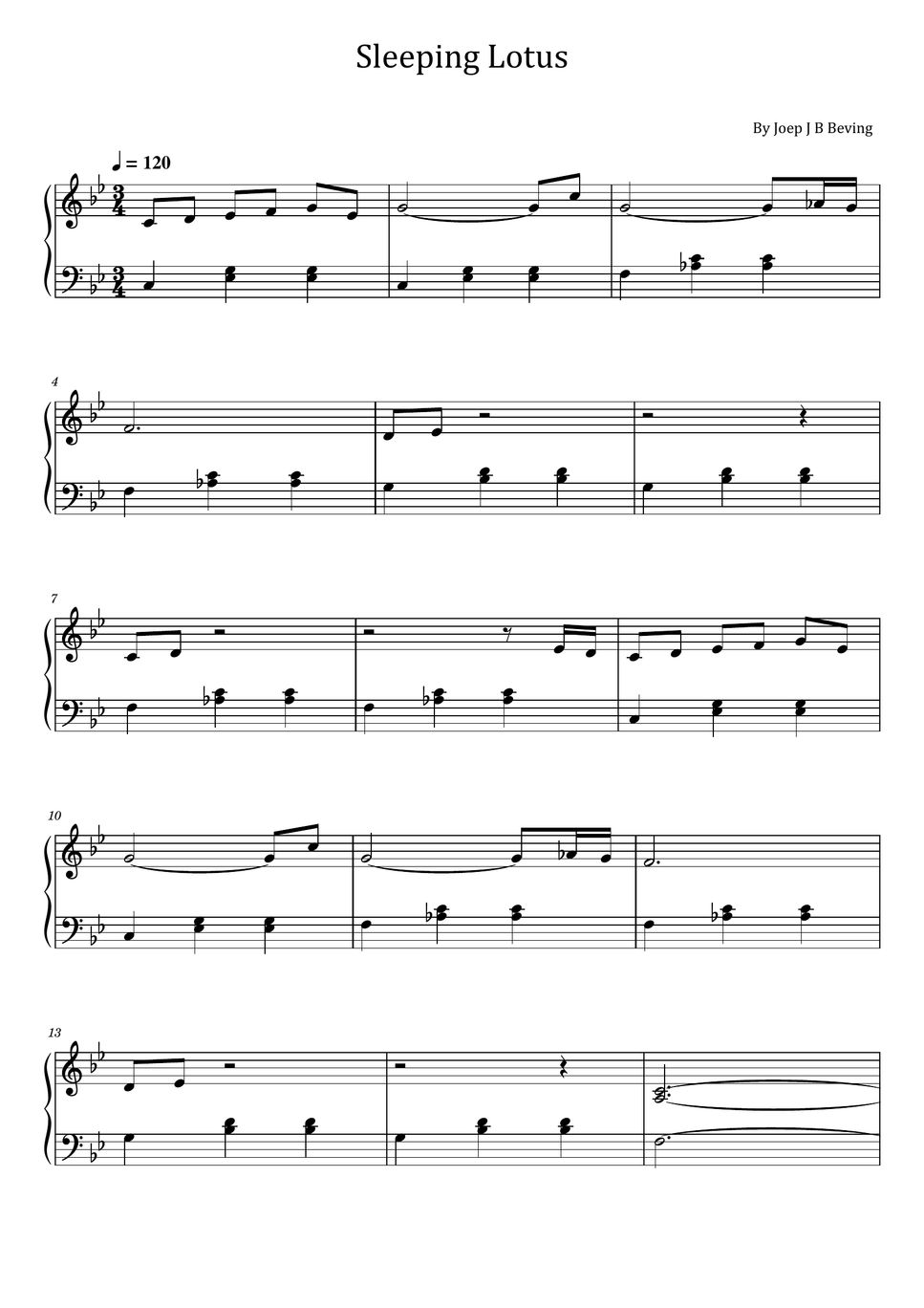 Joep J B Beving Sleeping Lotus (For Easy Piano) Sheets by poon