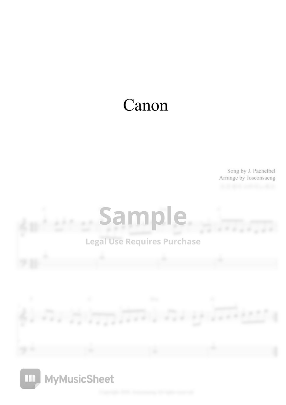 J pachelbel canon in c major easy ver by joseonsaeng