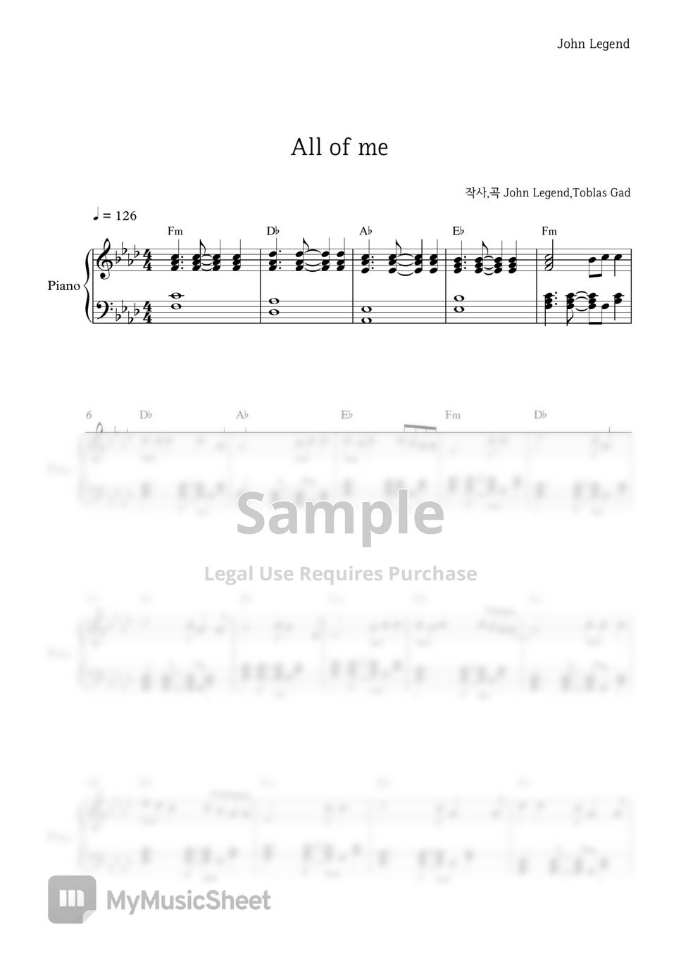 John legend all of me by pianoinu