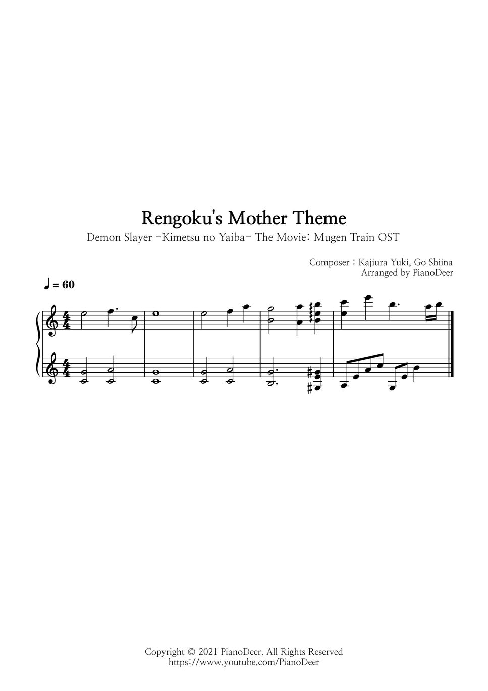 Demon Slayer: Kimetsu No Yaiba OST - Rengoku's Mother Theme by PianoDeer