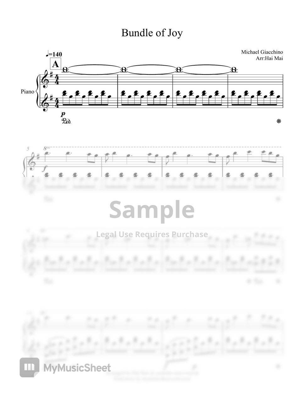 Michael Giacchino - Bundle of Joy for Piano by Hai Mai