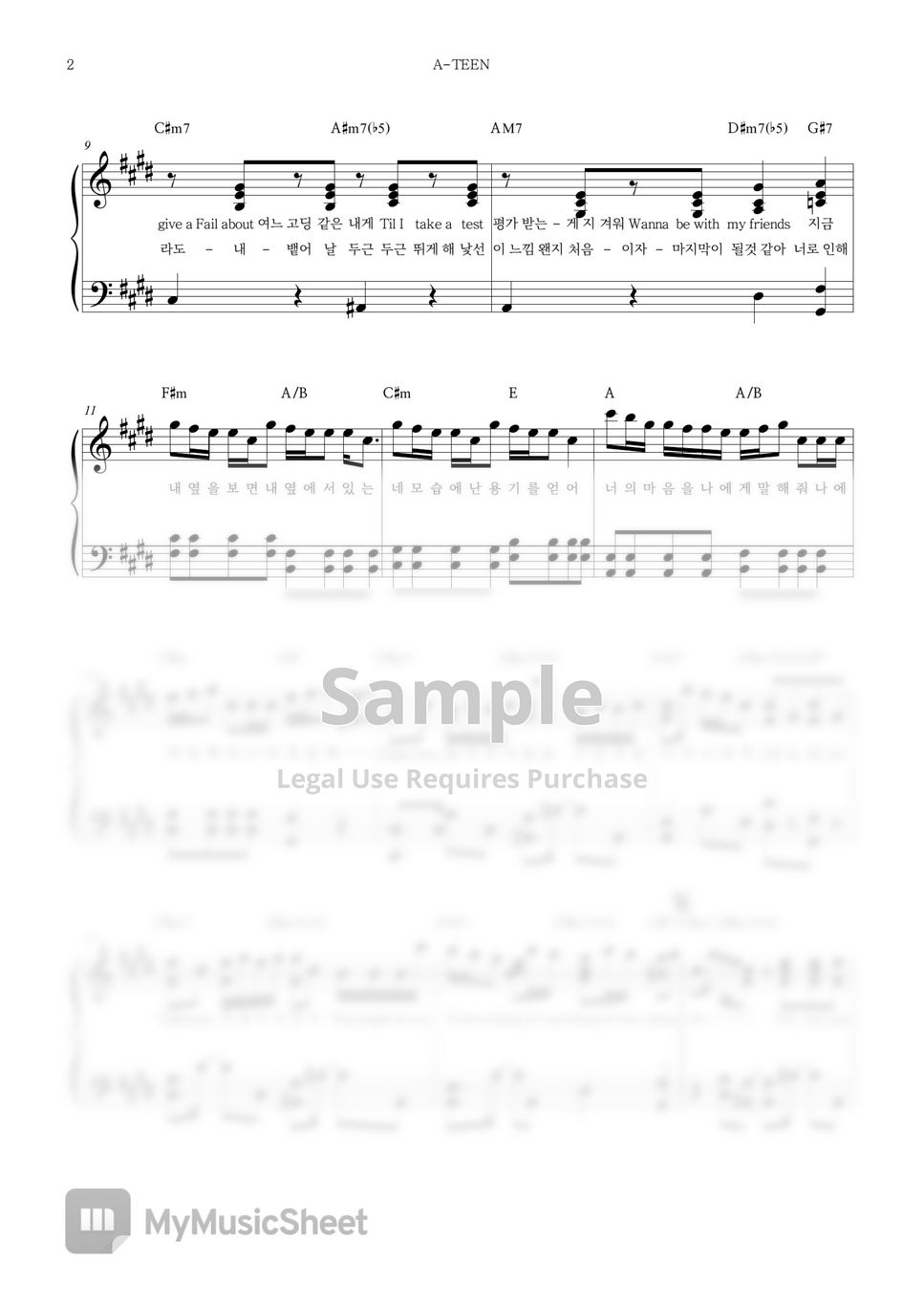 楽譜 piano score seventeen