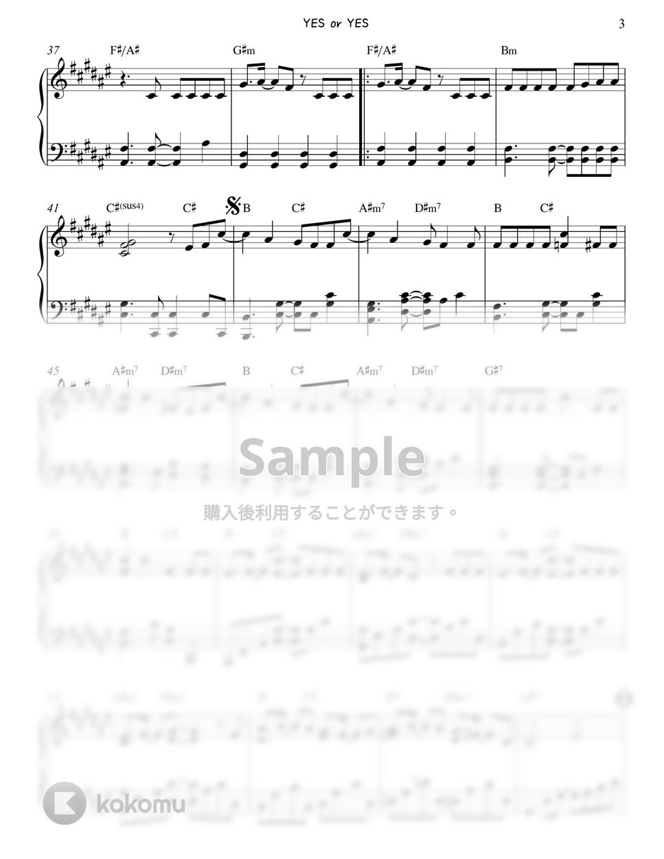 TWICE - Yes or Yes 楽譜 by Gloria L.