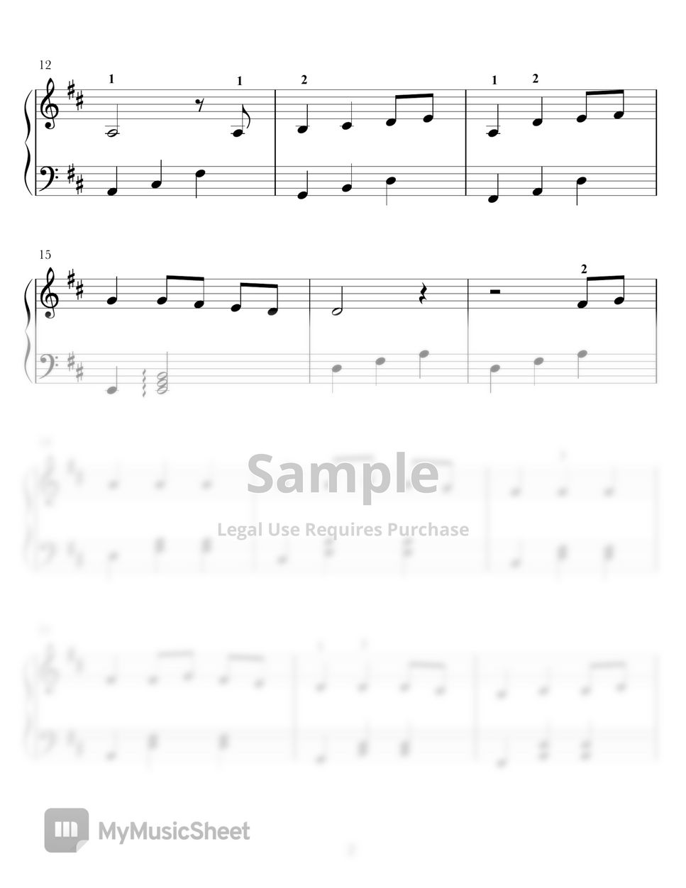 hisaishi joe - いつも何度でも (easy-D Key) by pianoday