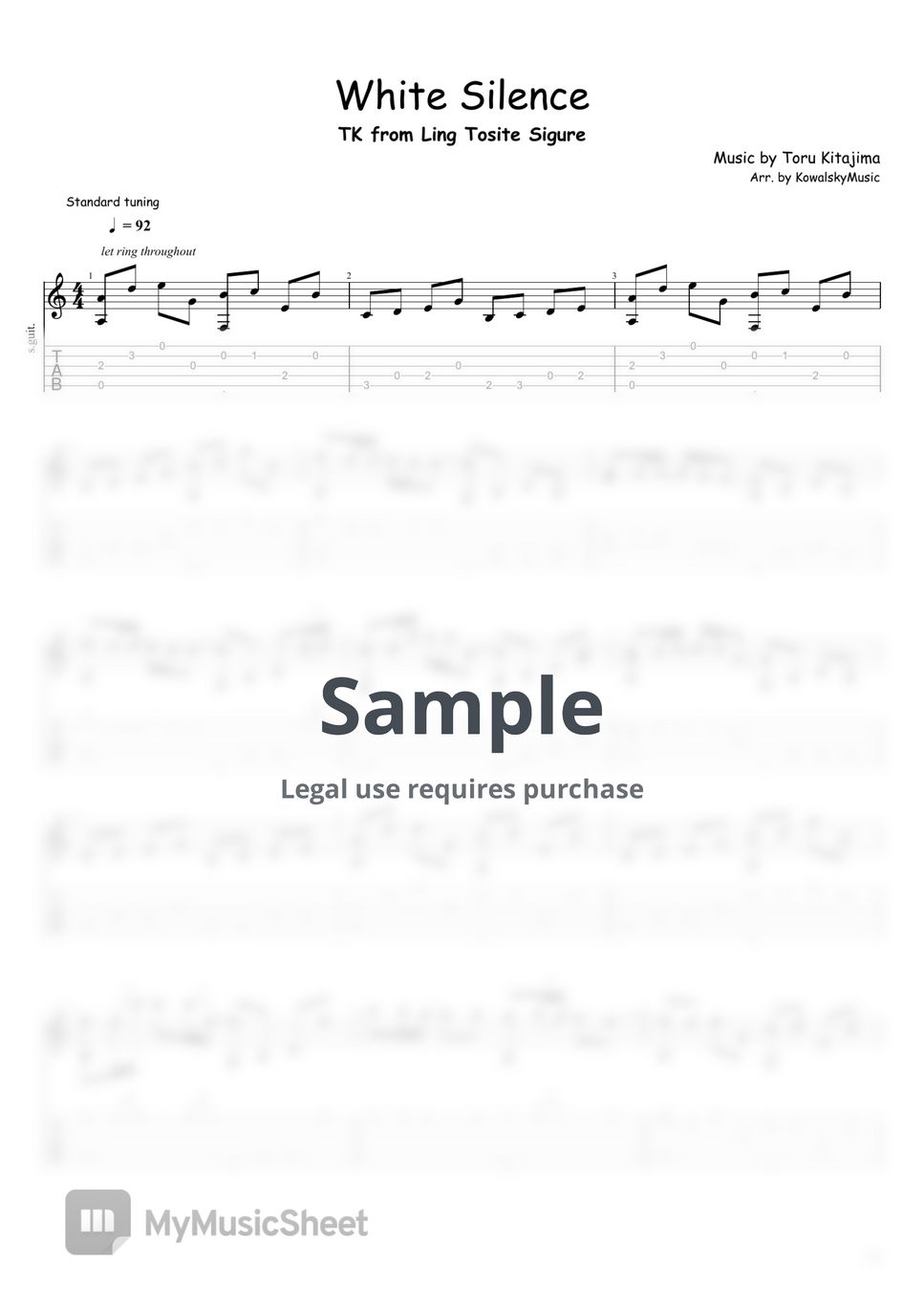 TK from Ling Tosite Sigure - White Silence by KowalskyMusic