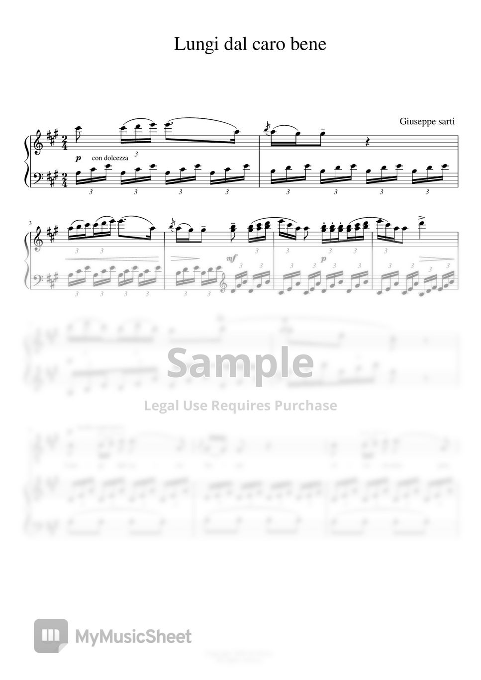 G.Sarti Lungi dal caro bene (A maj) Sheets by noten(노튼)