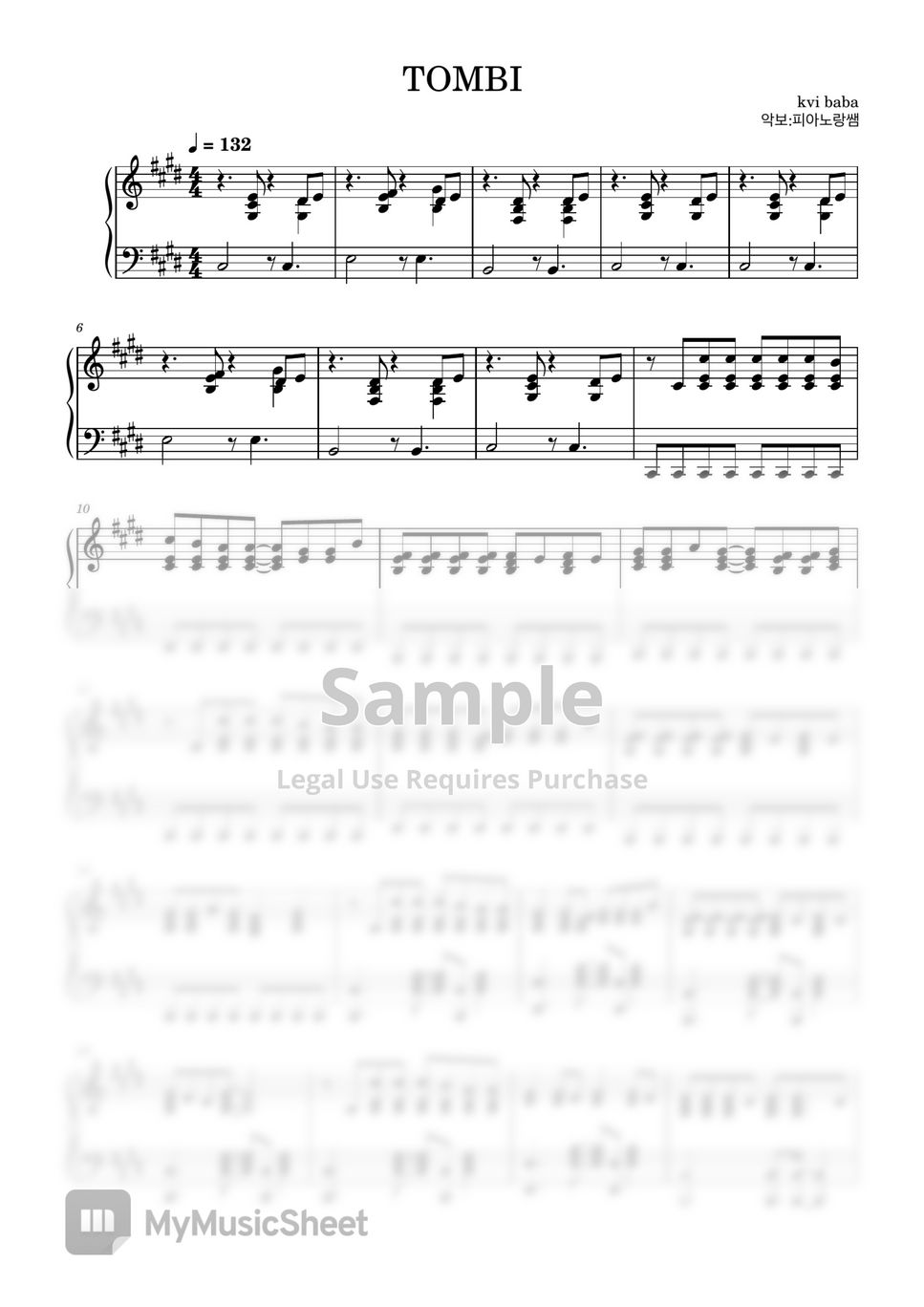 Kvi Baba - TOMBI (Trigun Stampede OP) Sheet Music by Pianorang