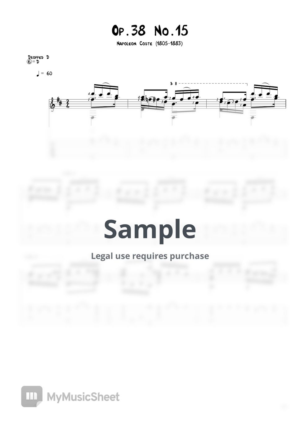 Napoleon Coste Op.38 No.15 Sheets by Agape Guitar