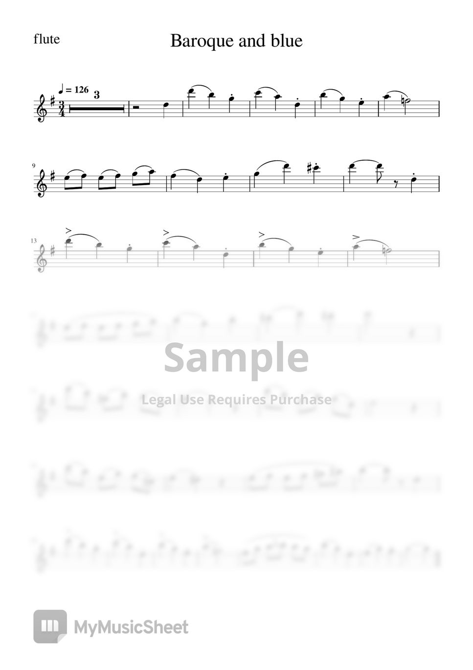 클로드 볼링 - Baroque and Blue (Flute Trio/반주 MR/ 피아노 악보) by 심플플루트뮤직