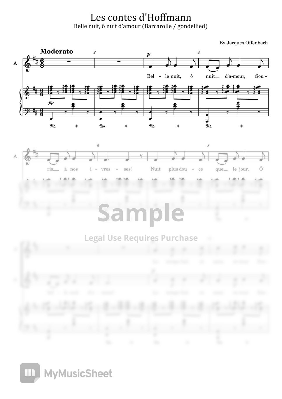 Jacques Offenbach Barcarolle from 'Les contes d'Hoffmann' ((SATB