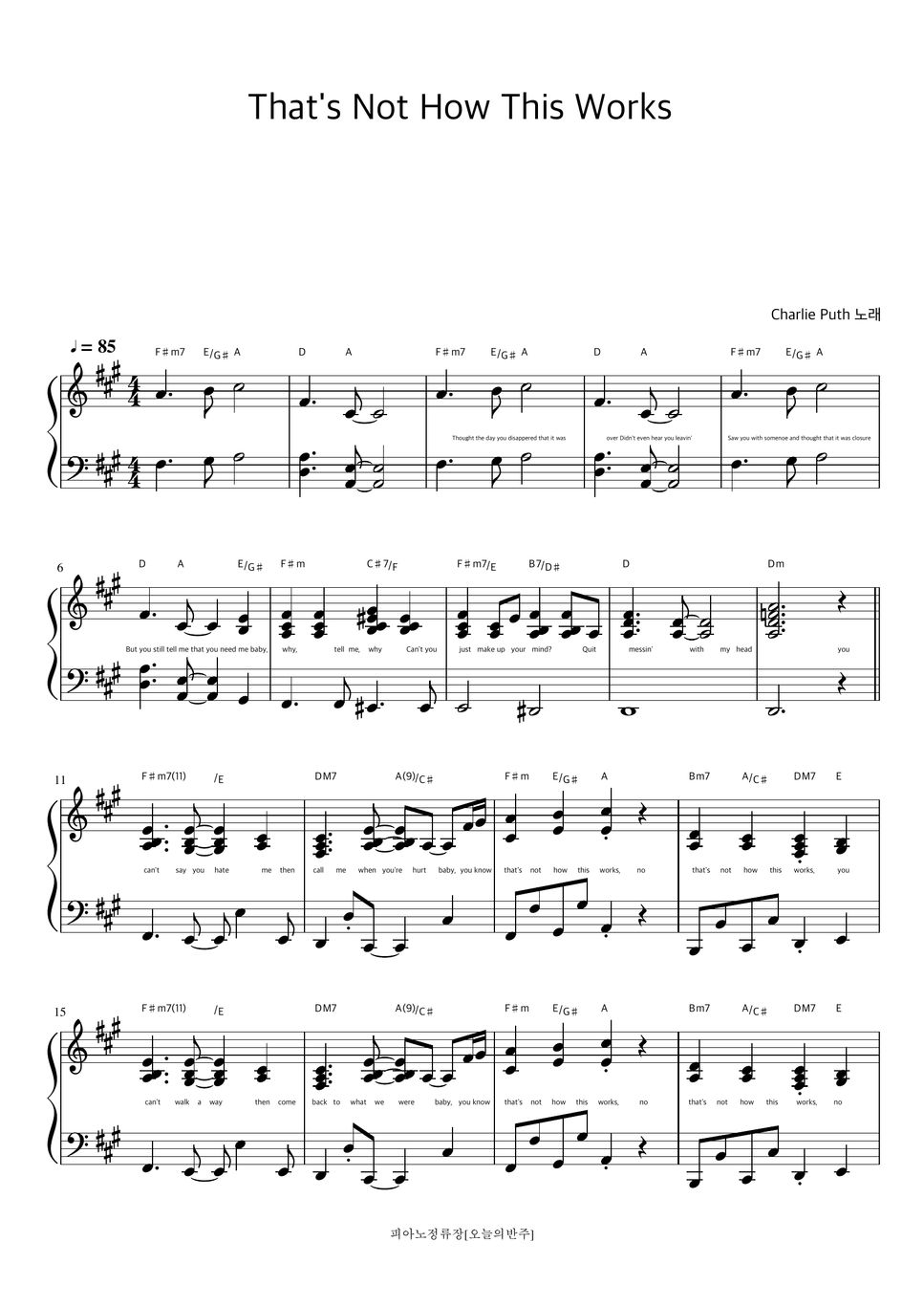 Charlie puth that s not how this works sheets by 