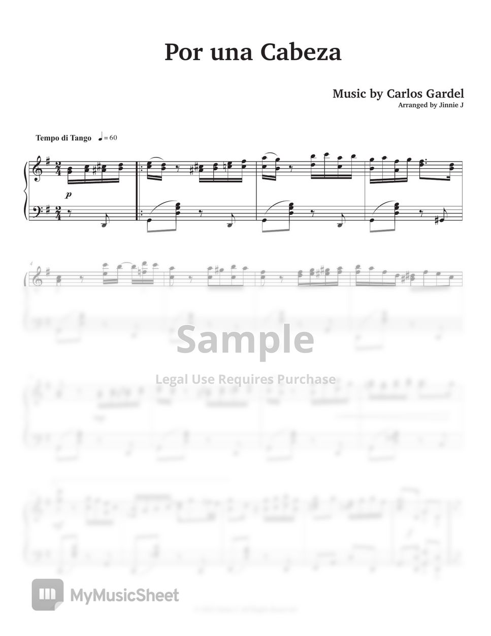 Carlos Gardel - Por una Cabeza (여인의 향기 OST) by Jinnie J