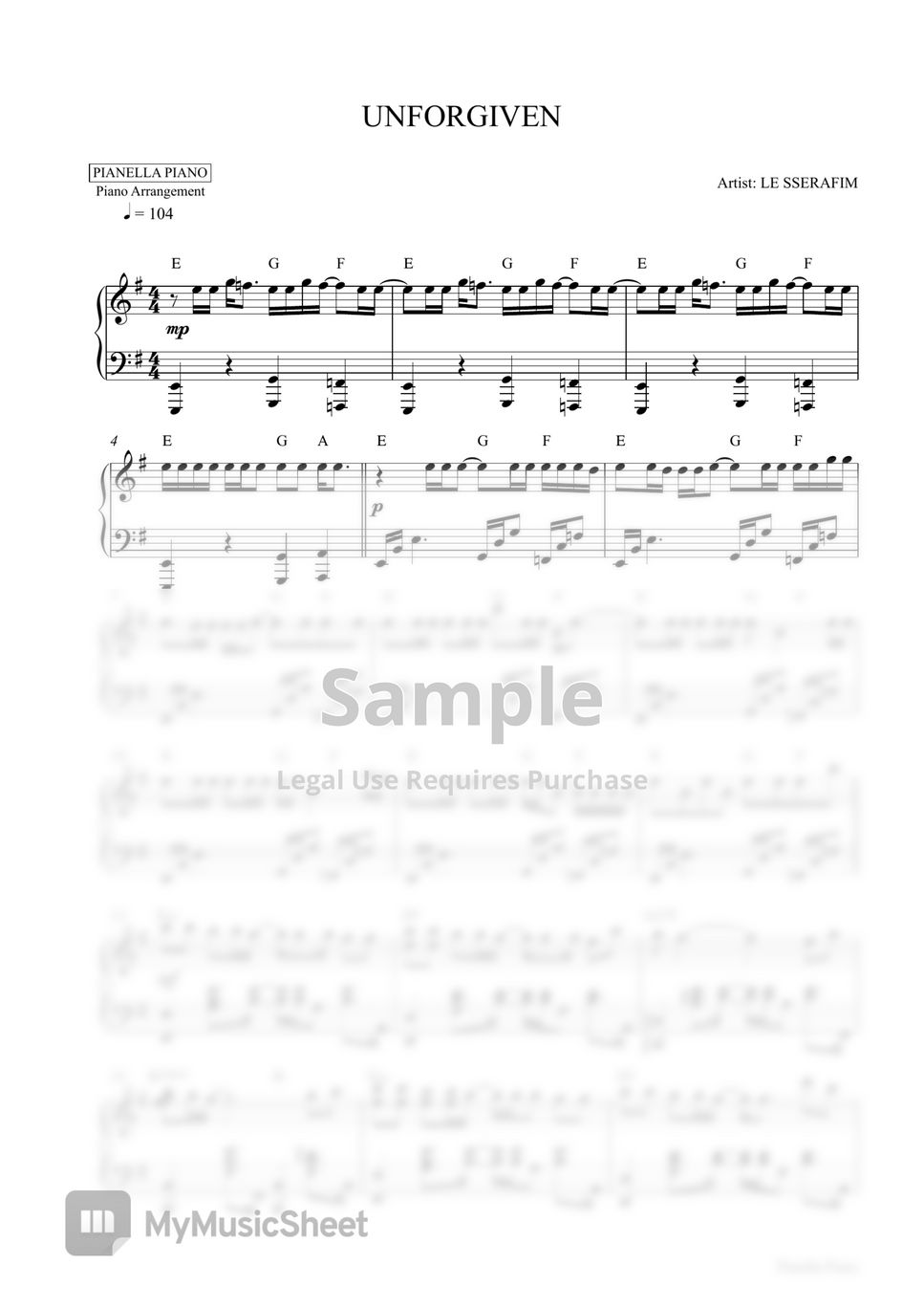LE SSERAFIM (Piano Sheet) Sheets by Pianella Piano