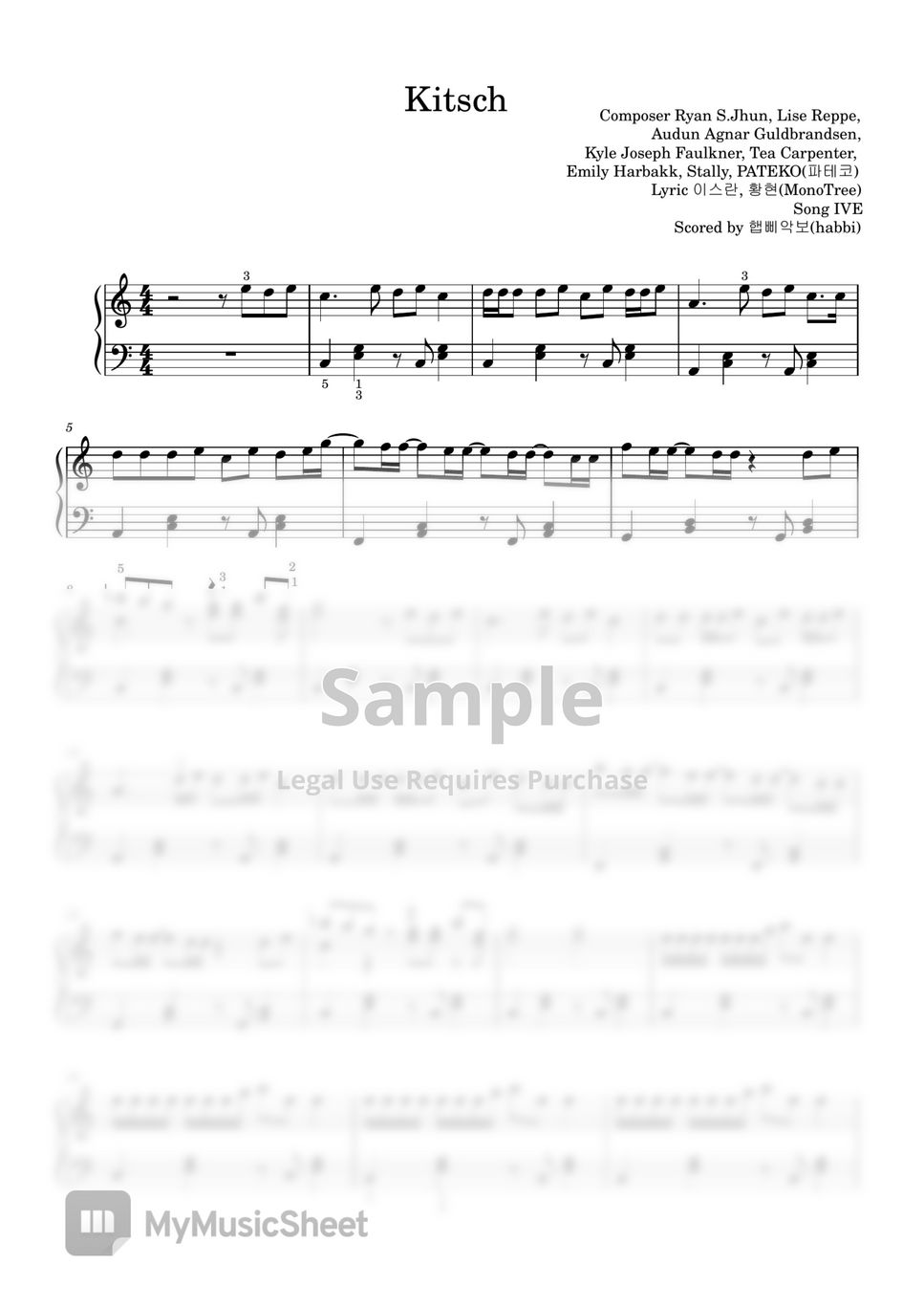 IVE (아이브) Kitsch نوتة by 햅삐악보(habbi)