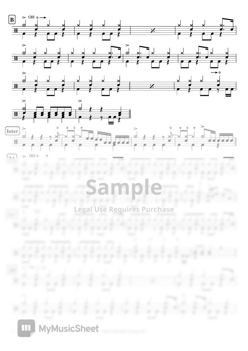 SPYAIR - Sakura Mitsutsuki (Gintama OP) by Cookai's J-pop Drum sheet music!!!