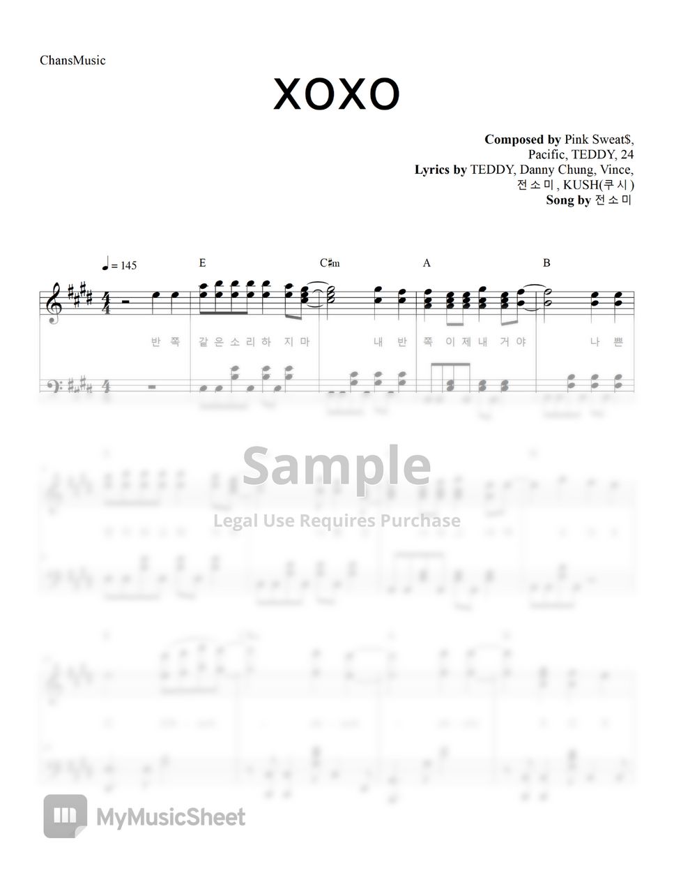 JEON SOMI (전소미) - XOXO (코드, 가사 포함) by ChansMusic