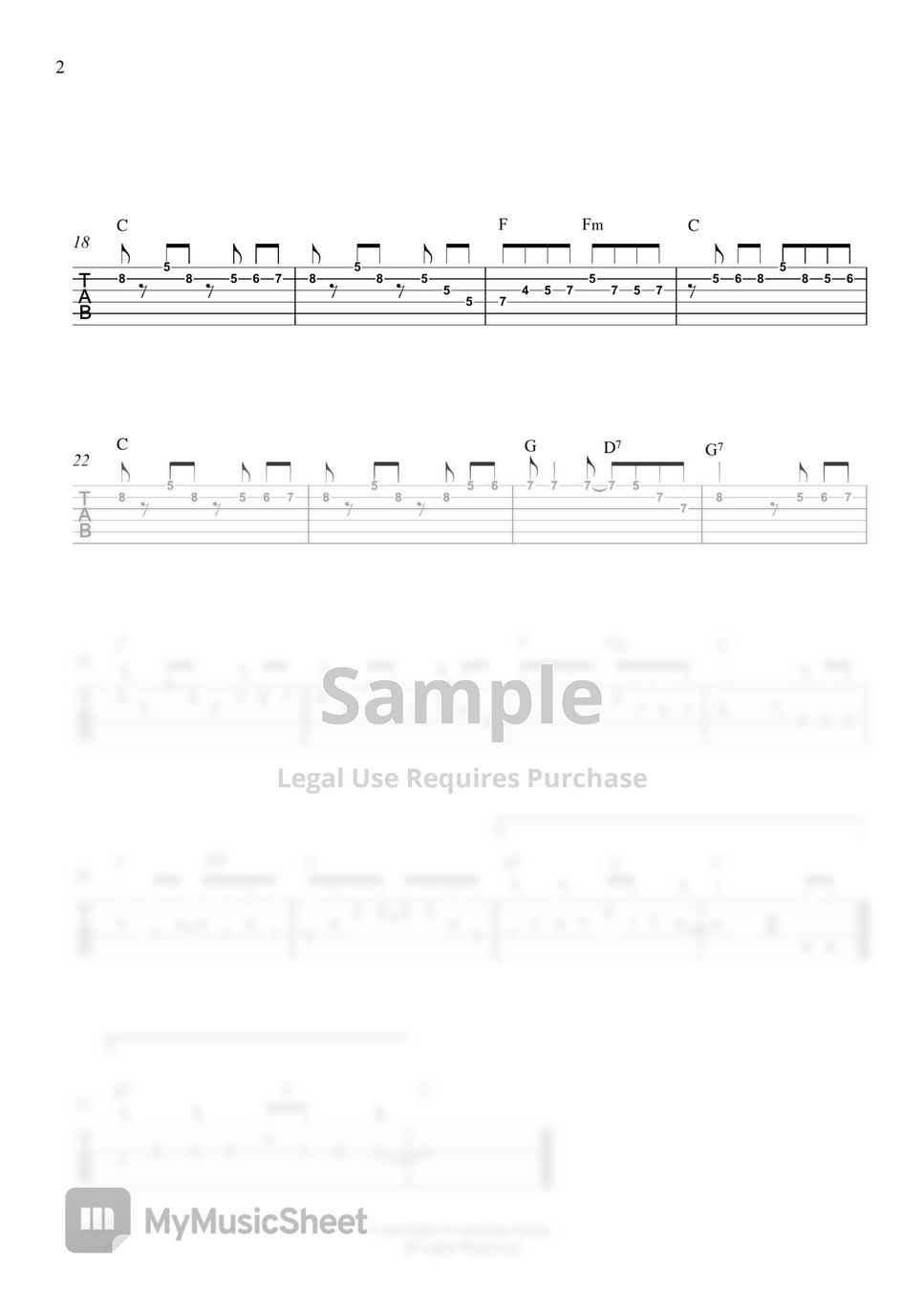 Scott Joplin - Entertainer Guitar Melody (TAB) by Learning Guitar