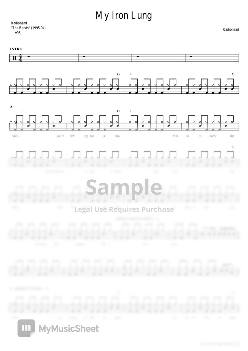 Radiohead - my Iron Lung Sheets by COPYDRUM